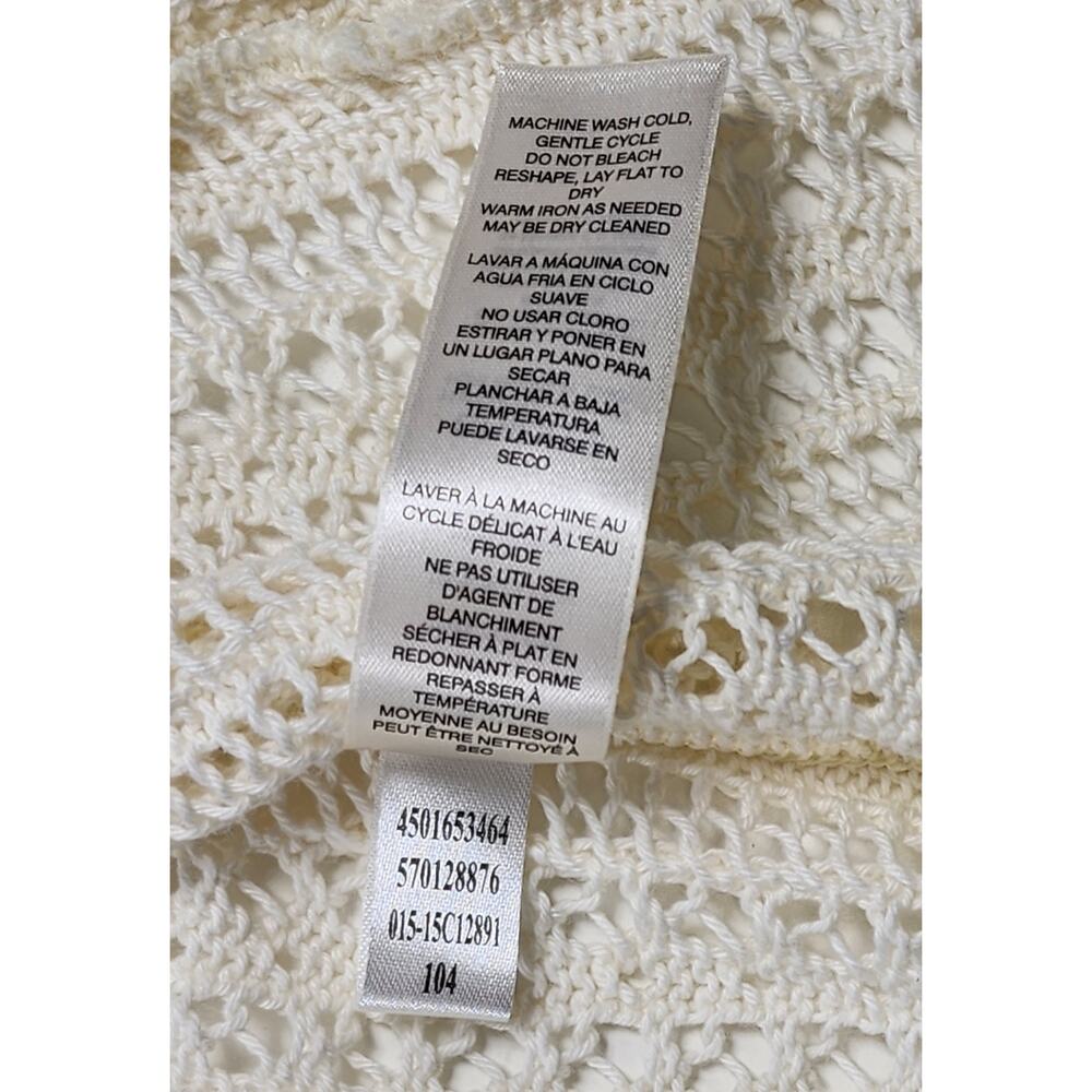 Chico's Cream Crochet Open Cardigan Boho Lace Cotton Size‎ 2 - Picture 7 of 10